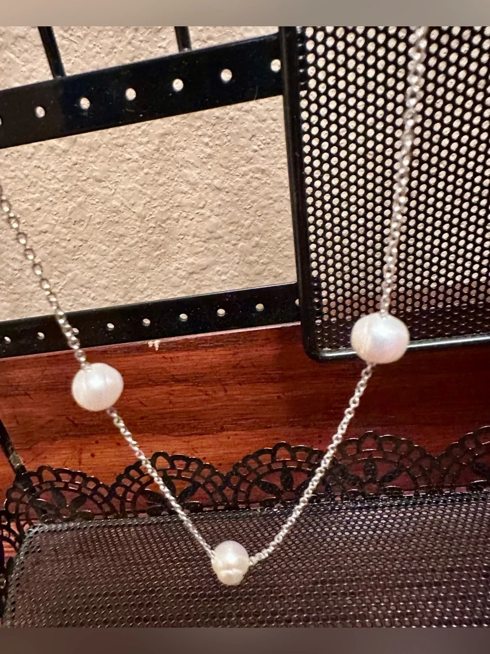 Stainless Steel White Bead Necklace